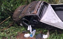 Motorista embriagado sofre acidente na BR-158 em Palmitos
