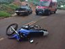 Motociclista sofre fraturas em colisão contra caminhonete