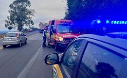 Motociclista fica ferido em colisão com carro na BR 158, em Cunha Porã