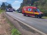 Acidente com moto, caminhão e carro deixa um ferido na BR-163 em Dionísio Cerqueira