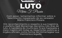 Governo Municipal decreta luto oficial pelo falecimento do ex-vereador Mário Pissaia