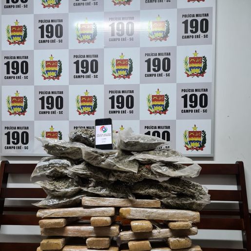 29 quilos de maconha e oito de haxixe são apreendidos pela Polícia Militar 
