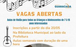 Município de Guaraciaba abre inscrições para curso de violão