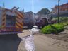 Bombeiros de Cunha Porã registram capotamento e combatem incêndio em caminhão