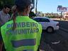 Bombeiros atendem acidente entre carro e moto na Willy Barth 