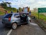 Motorista fica preso nas ferragens em acidente na BR-282