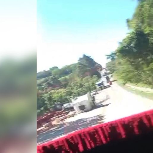 Colisão entre carreta e caminhão deixa ferido grave na BR-163