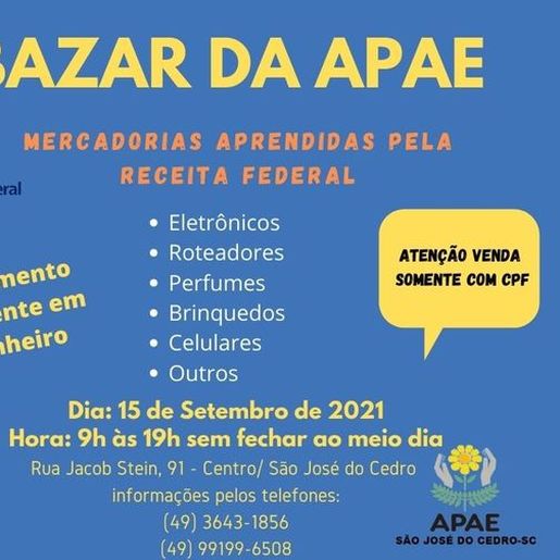 Apae Viviane pretende arrecadar mais de R$ 50 mil em bazar 
