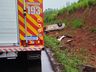 Veículo com três ocupantes sai da pista e capota na BR 282, em Cunha Porã 