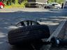 Veículo fica parcialmente destruído em colisão frontal na BR 282, em SMOeste 