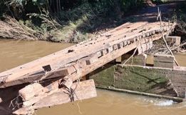 Ponte levada por cheia em Tunápolis será substituída por estrutura de concreto