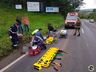 Queda de motocicleta deixa dois feridos na SC 163, em Itapiranga