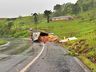 Carreta carregada com 25 toneladas de batatas tomba na BR-282 em SMOeste
