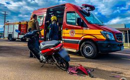 Colisão lateral deixa motociclista ferido em SMOeste 