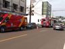 Bombeiros socorrem vítima de descarga elétrica no centro de Francisco Beltrão