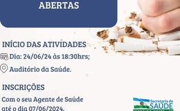 Inscrições no grupo de controle ao tabagismo terminam dia 07, em Iporã 