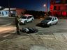 Acidente entre carro e moto deixa motociclista ferido em SMOeste