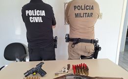 Pai e filho são presos em São Bernardino; armas e munições são apreendidas