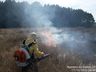 Bombeiros combatem fogo em lavoura de aveia
