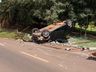 Carro capota no contorno viário de São Lourenço do Oeste